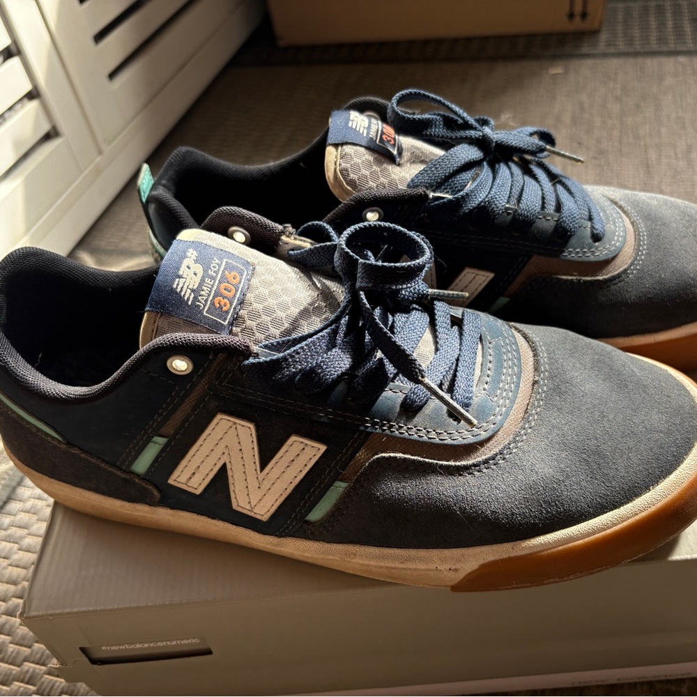 New Balance Men's Charcoal and Tan Sneakers